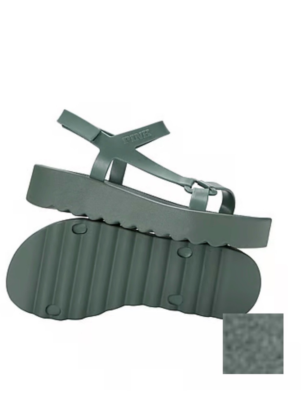 PINK Victoria's Secret Olive Green Platform Sandals